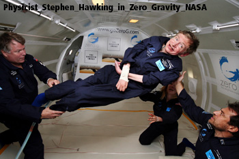 Physicist Stephen Hawking in Zero Gravity NASA